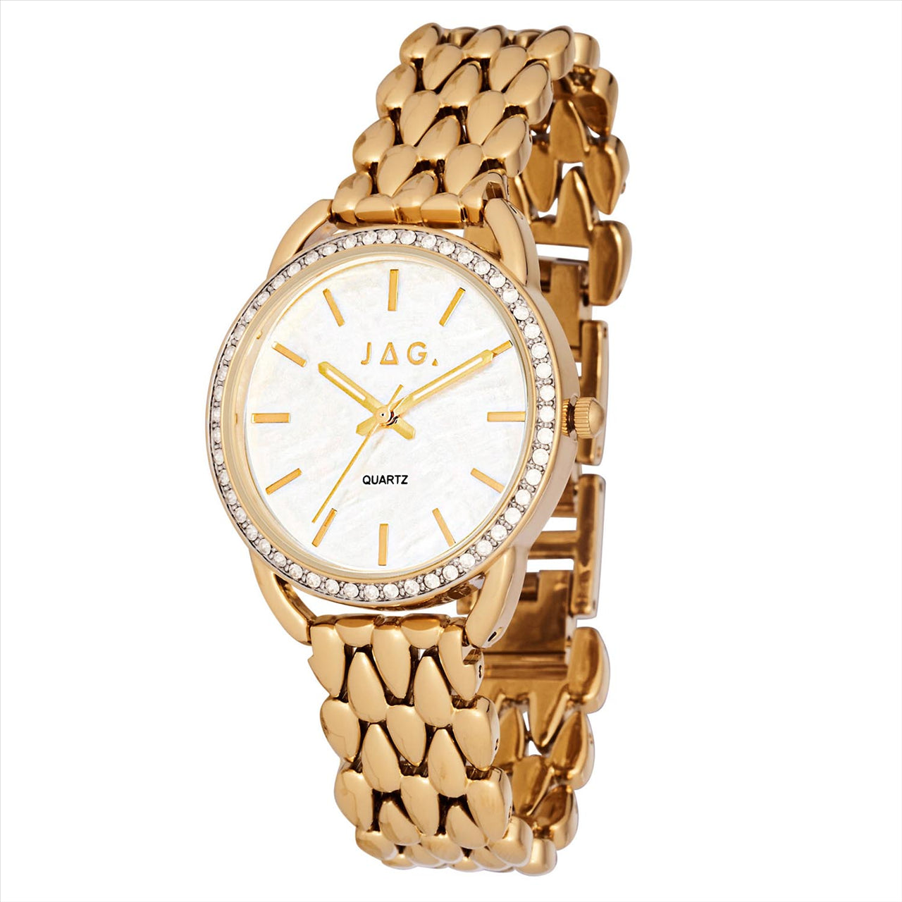 Jag Kimberley Ladies Crystal Gold  Quartz Dress Watch