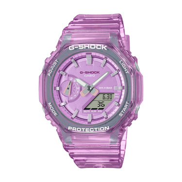 G-Shock Ladies 200M Led Pink Transp Case &Band Alarm Watch