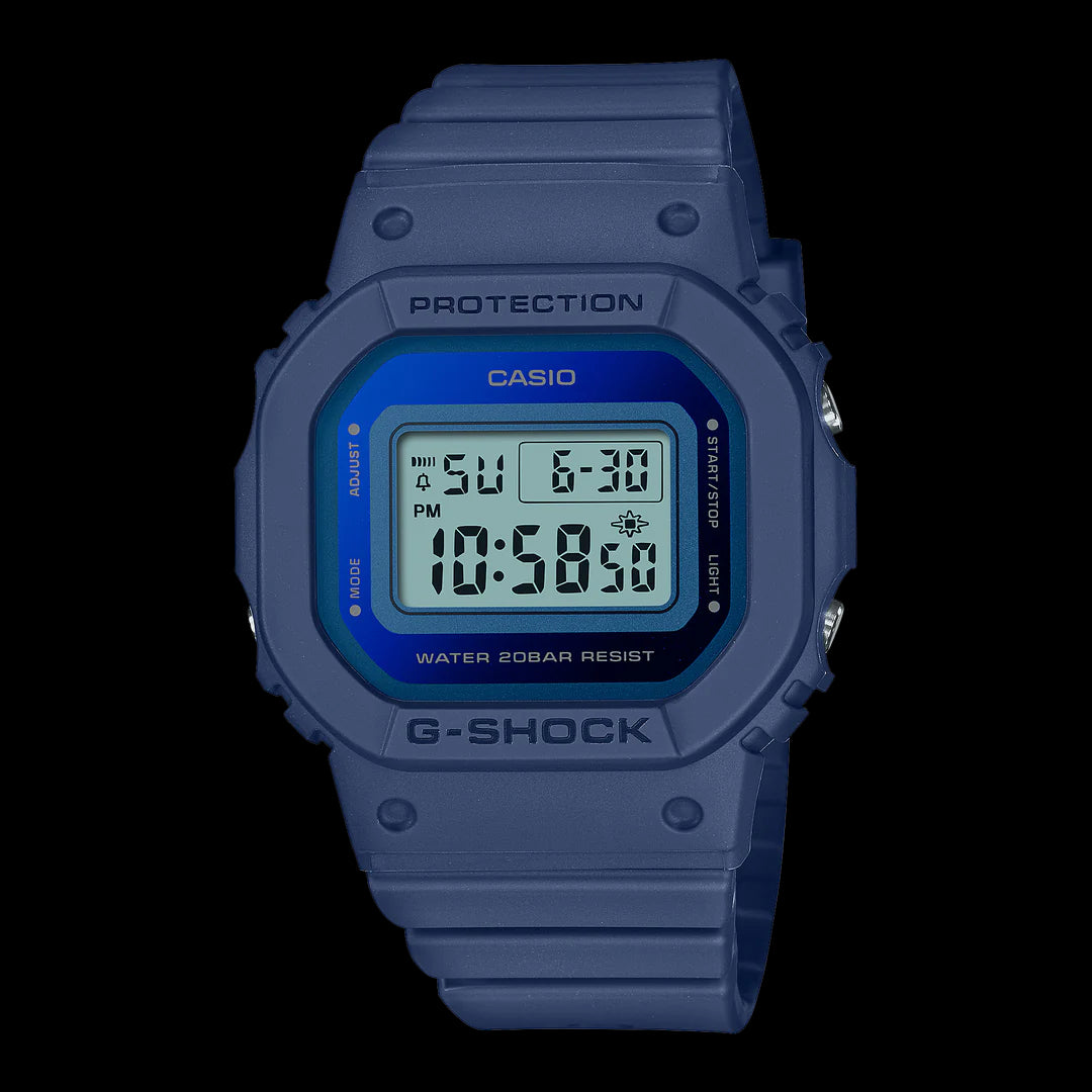 G Shock Ladies Digital Mettalic Blue Face 200M Watch