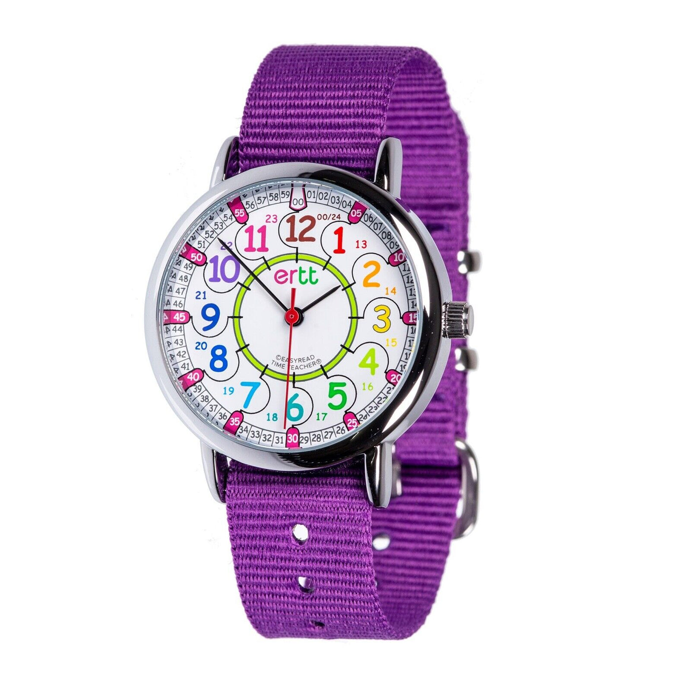 Cactus Purple Kids Watch Splash Resistant Washable Fabric Strap