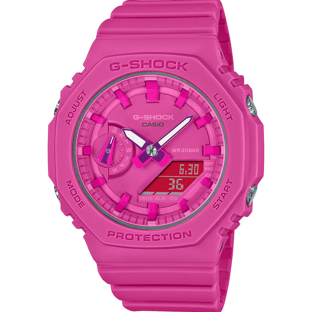 G Shock Duo Hot Pink Carbon 200M Pink Face Resin Band