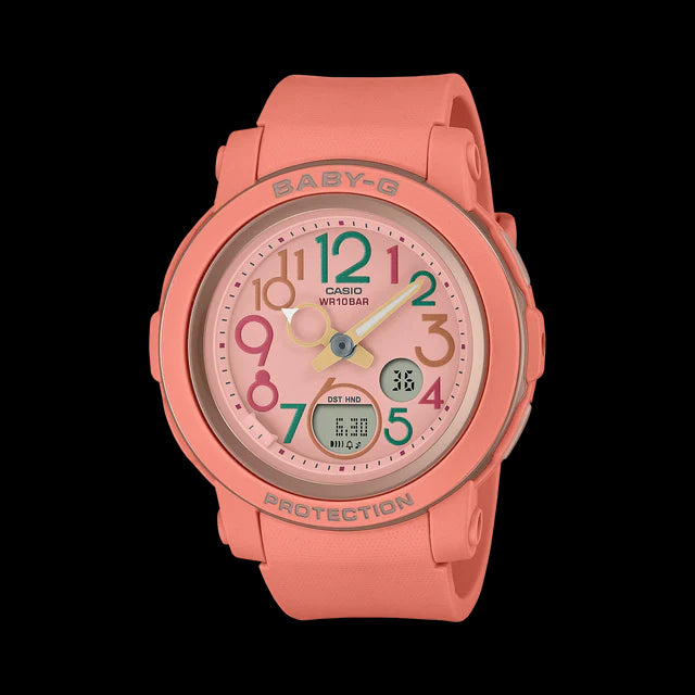 Baby G Duo Preppy Pop 100M Peach Face Resin Band