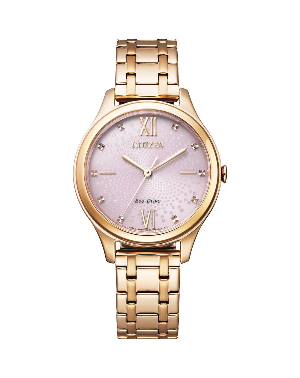 Citizen Ladies Eco Drive 50M Pink Face Gold Band