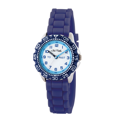 Cactus Splash Proof Time Teacher /Navy Blue Silicone Band