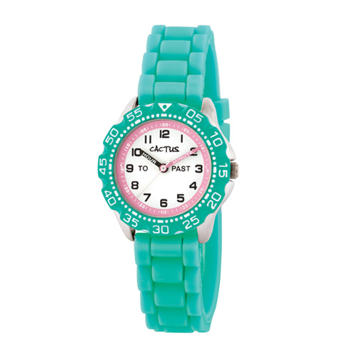 Cactus Splash Proof Time Teacher /Teal Silicone Band