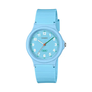 Casio Ladies Analogue Wr Blue Resin Band Watch