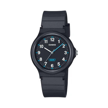 Casio Ladies Analogue Wr Black Resin Band Watch