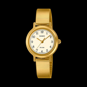 Casio Ana Retro Bracelet,Gold Face And S/Steel ,WR