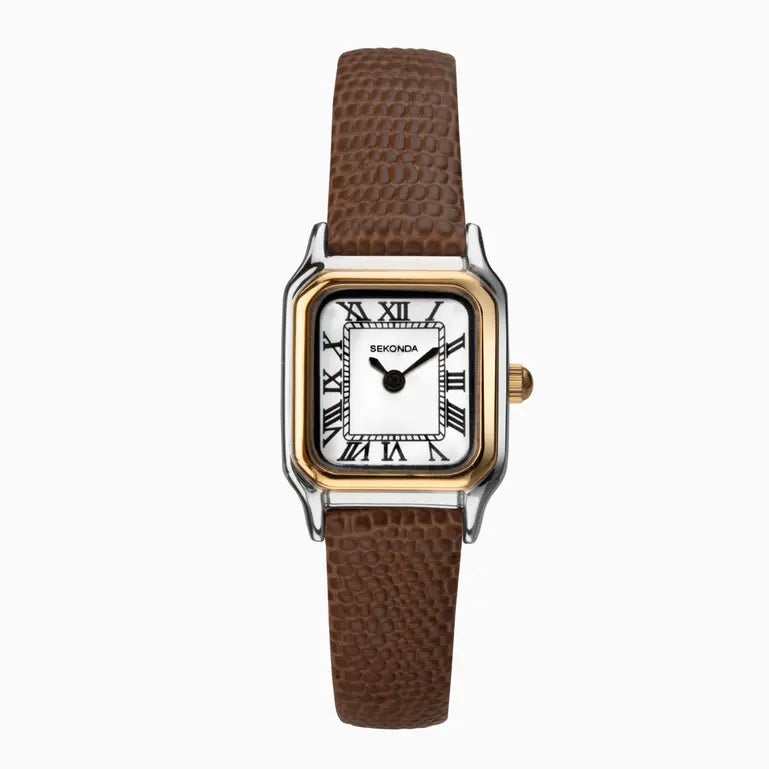 Sekonda Monica White Dial Brown Leather Strap 20Mm