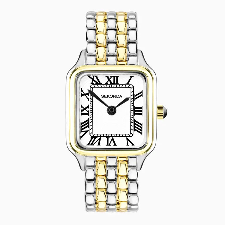 Sekonda Monica White Dial Gold Silver Stainless Steel Bracelet 28.7Mm