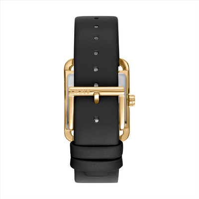 DKNY City Maxi Black Dial Ipg Black Leather 29X37mm