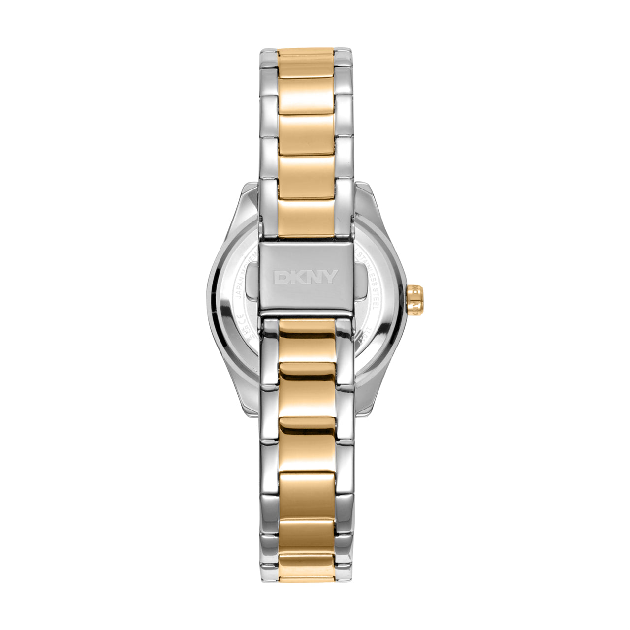 DKNY Chambers Glitz Silver Dial Two Tone Bracelet 30Mm