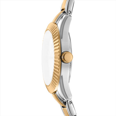 DKNY Chambers Glitz Silver Dial Two Tone Bracelet 30Mm