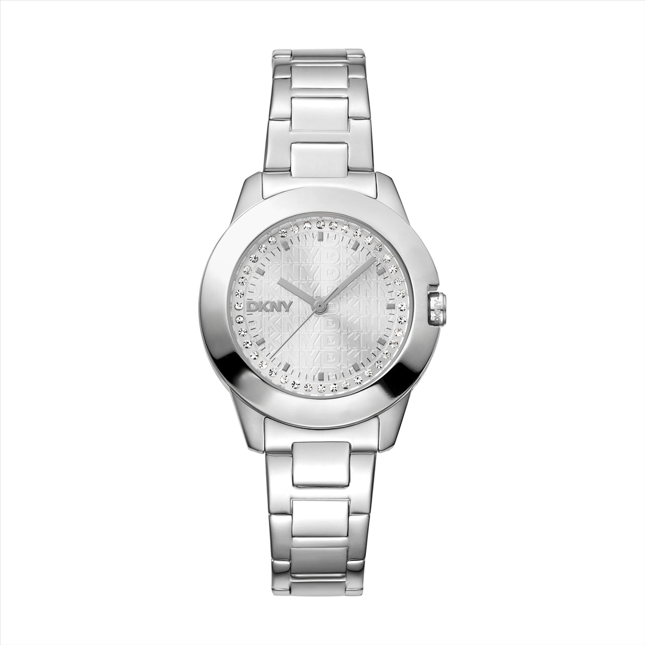 DKNY Park Ave Logo Silver Dial Stainless Steel Bracelet 30Mm