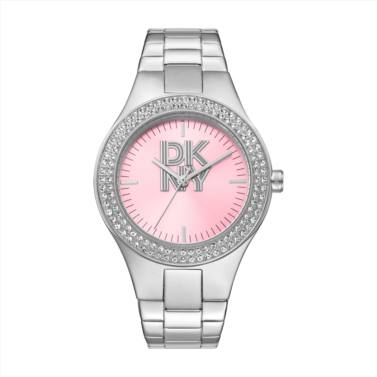 DKNY Parsons Glitz Rose Dial Stainless Steel Bracelet 38Mm