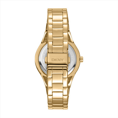 DKNY Parsons Glitz Silver Dial Ipg Bracelet 38Mm