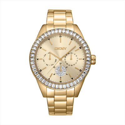 DKNY Nolita Multi Glitz Champaign Dial IPG Bracelet 40M