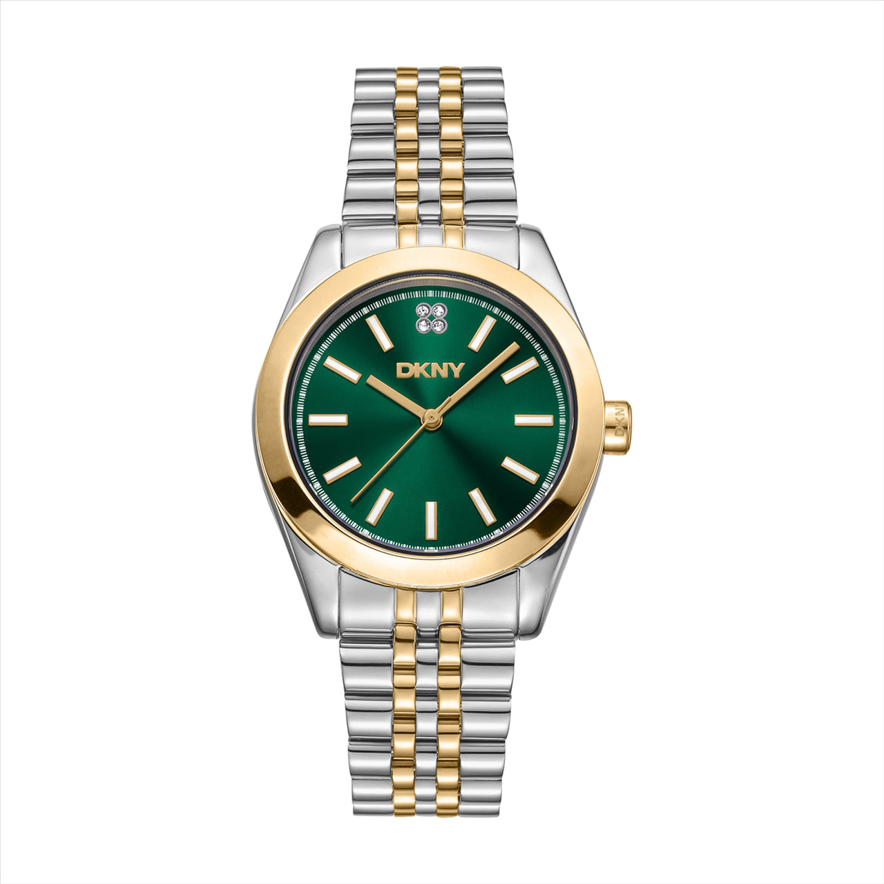 DKNY Nolita Midi Green Dial Two Tone Bracelet 32Mm