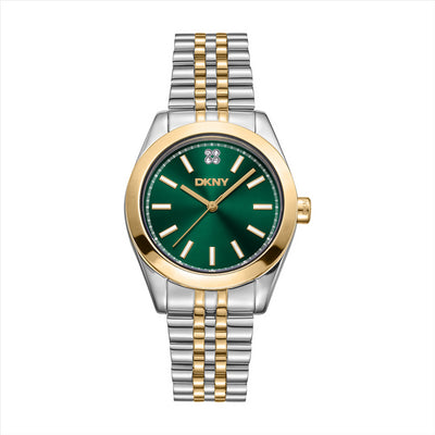 DKNY Nolita Midi Green Dial Two Tone Bracelet 32Mm