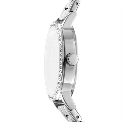 DKNY Soho Logo Silver Txtur Dial Stainless Steel Bracelet 36Mm