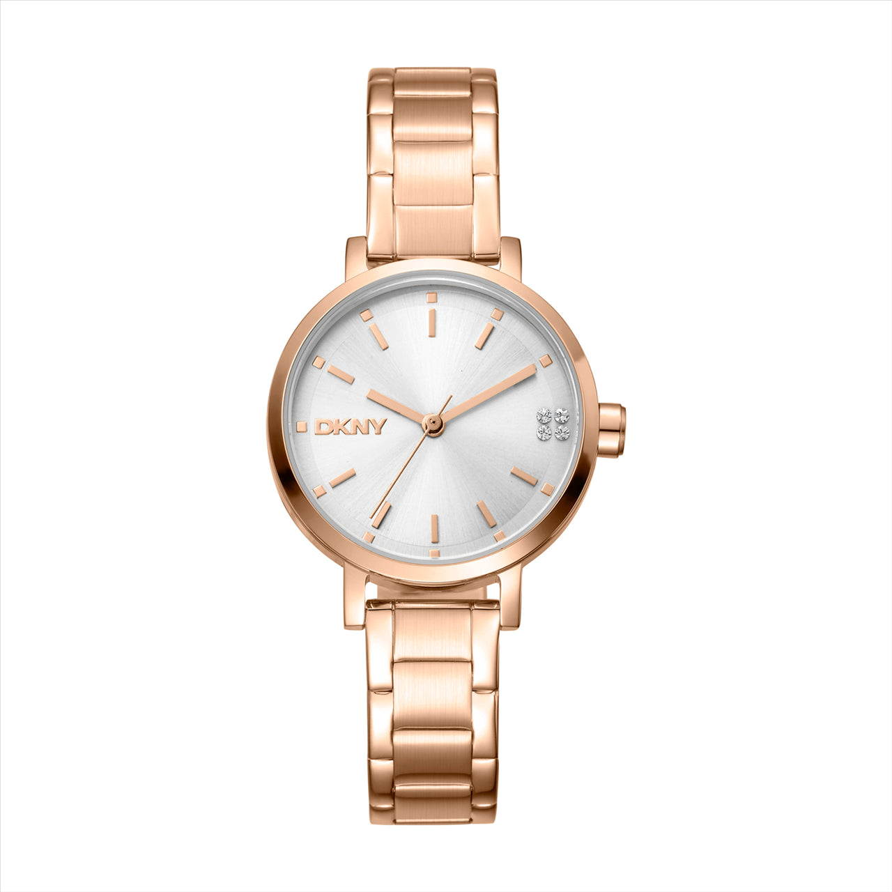 DKNY Soho Glitz Silver Dial Iprg Bracelet 30Mm