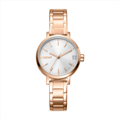 DKNY Soho Glitz Silver Dial Iprg Bracelet 30Mm