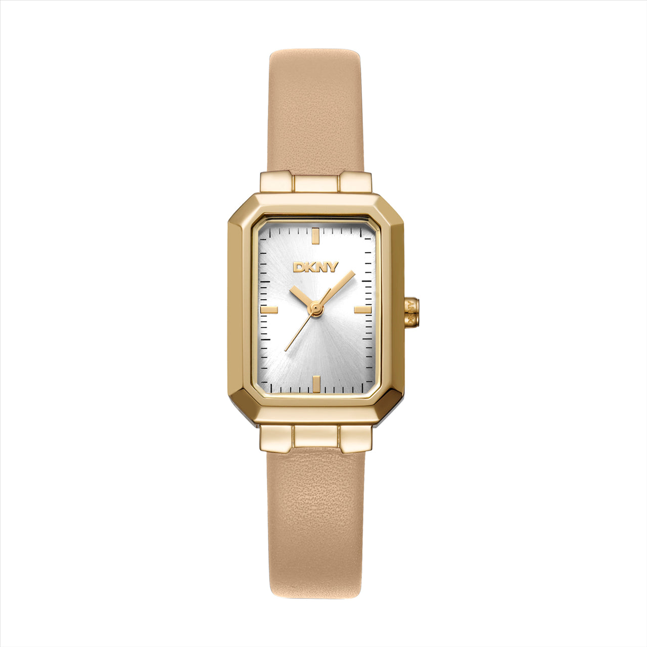 DKNY Uptown Midi Silver Dial Beige Leather 22.35.5M