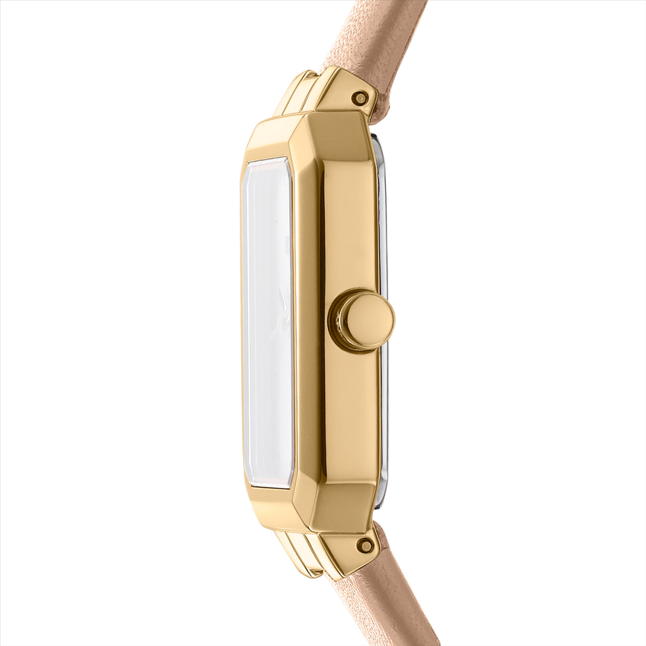 DKNY Uptown Midi Silver Dial Beige Leather 22.35.5M