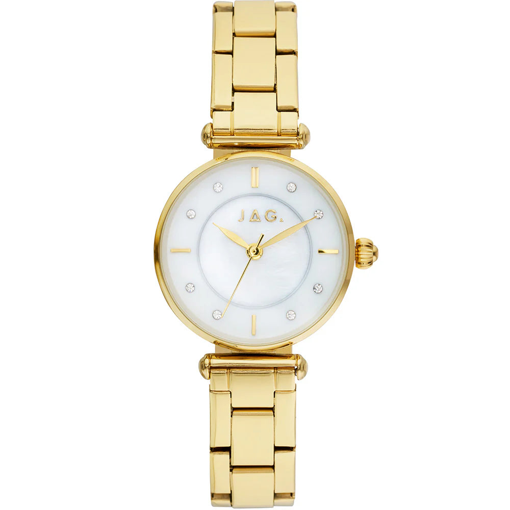 JAG Watch PORTLAND White MOP Dial IPG 28MM IPG Bracelet