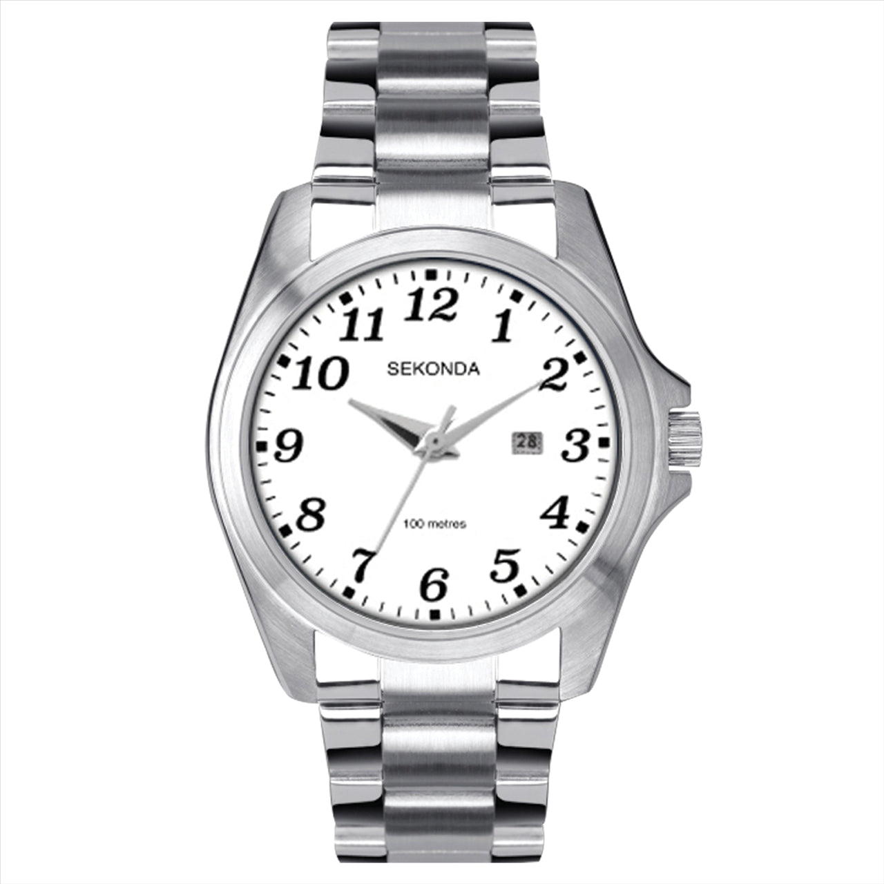 Sekonda 100M Chrome Case Quartz Analogue Watch