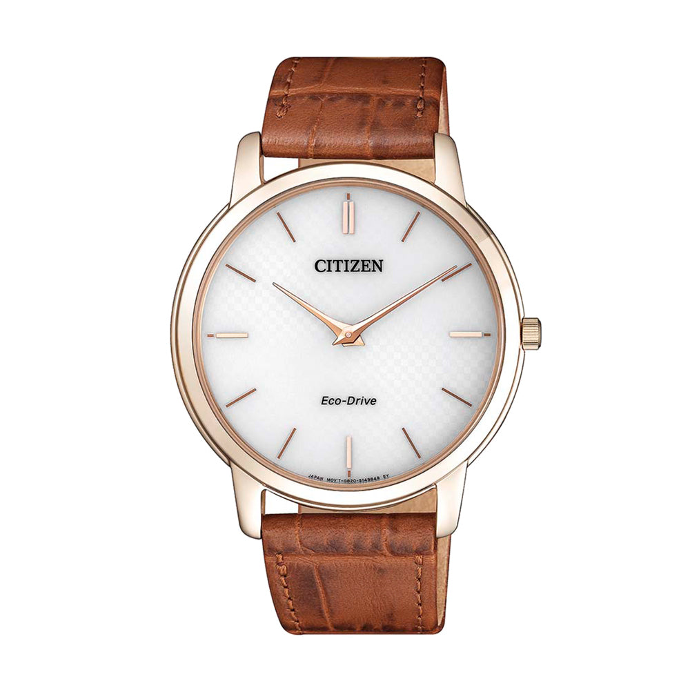 Citizen Gnts Eco-Drive Brown Leather Strap Wr Watch