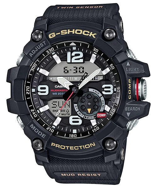 G Shock Mudmaster Twin Sens Direction & Temperature Blk Lcd Blk Resin