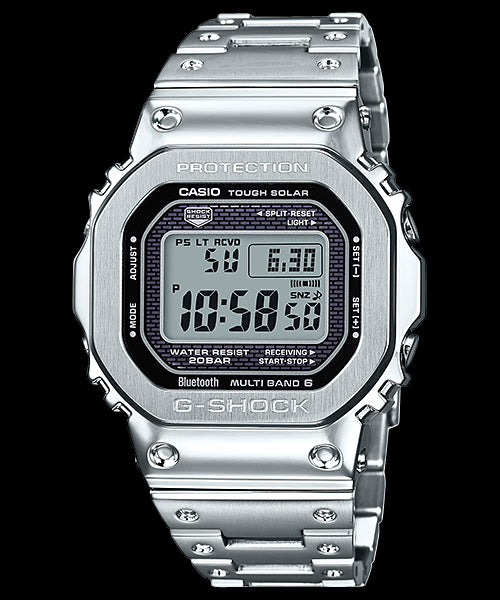 G Shock 200M Solar Silver Stainless Steel Band