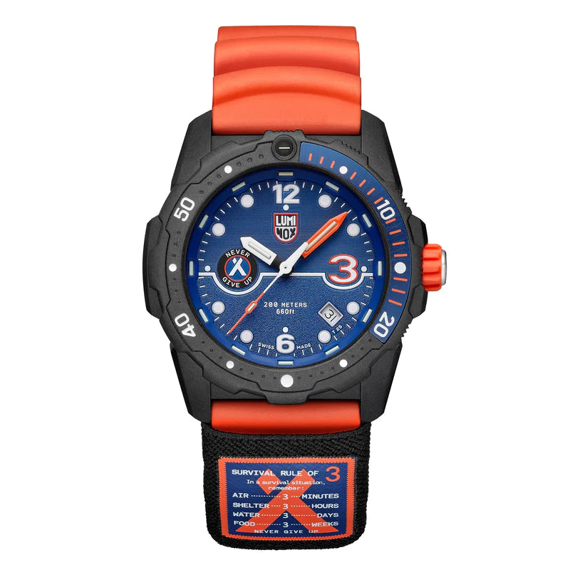 Luminox Bear Gryllls Ltd Edition Blue/Orange 200M 42Mm Watch