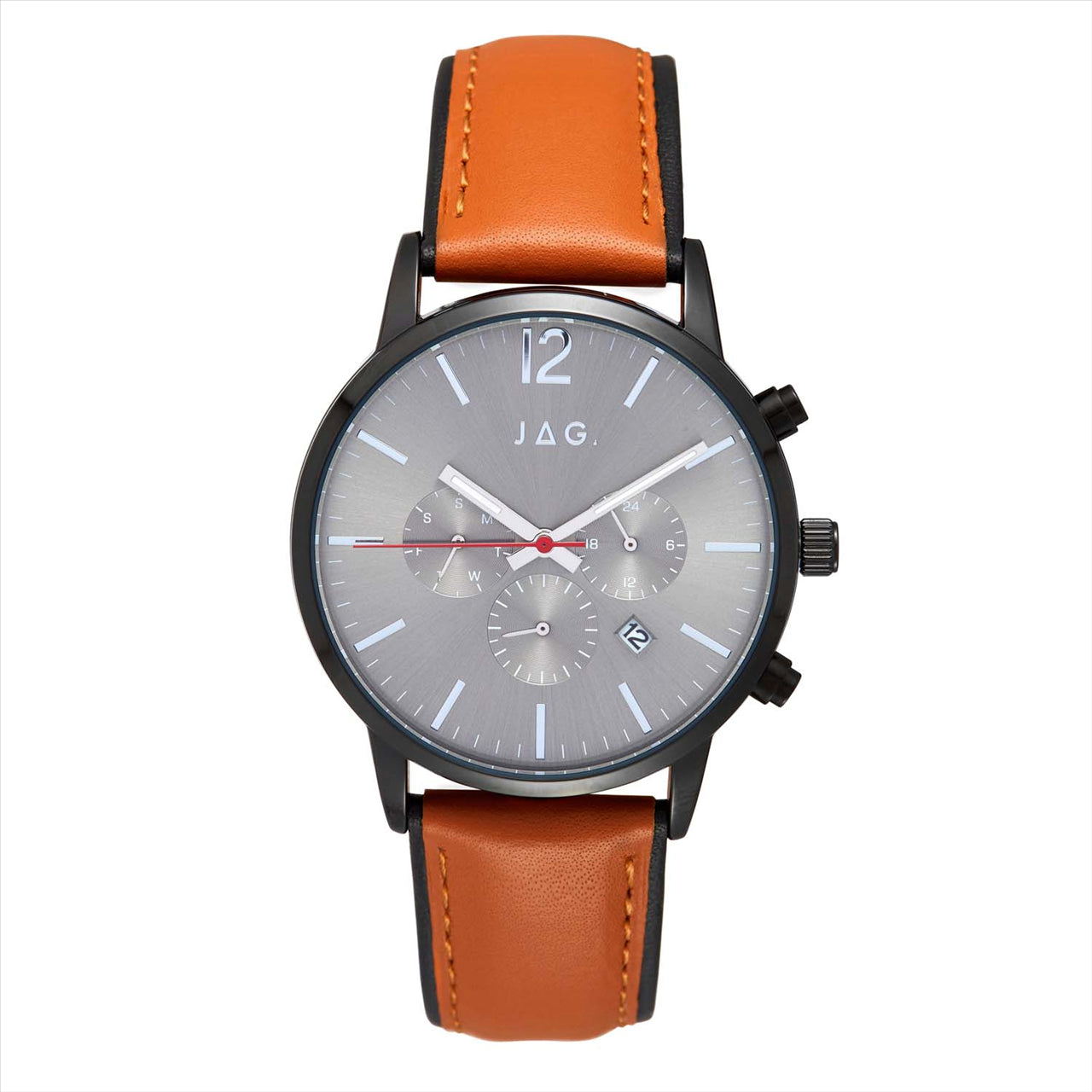 Jag Tan Leather Band Quartz Dress Watch