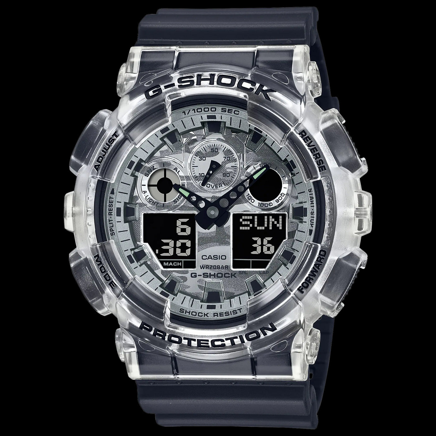 G Shock 200M Metallic Camo Face Magnetic Resistant World Time Watch