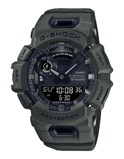 G Shock Blue Tooth 200M Alarm Step Count Green Resin Watch