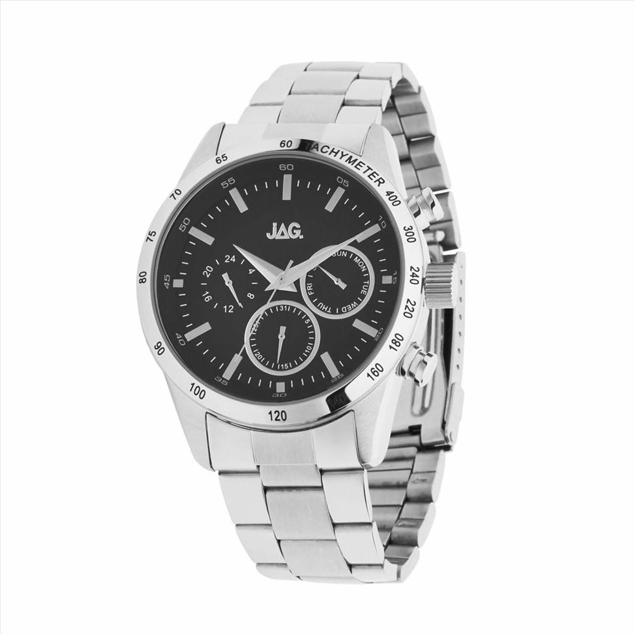 Jag Alain Black Dial Stainless Steel B/Let Mens Watch