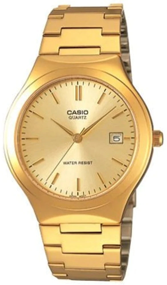 Casio Gents Analoque Gold Face Gold Stainless Steel Band