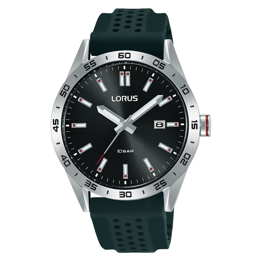 Lorus Analoque Quartz 100M Sts Black Rubber Band Mens Sport Watch Xmas23 1601