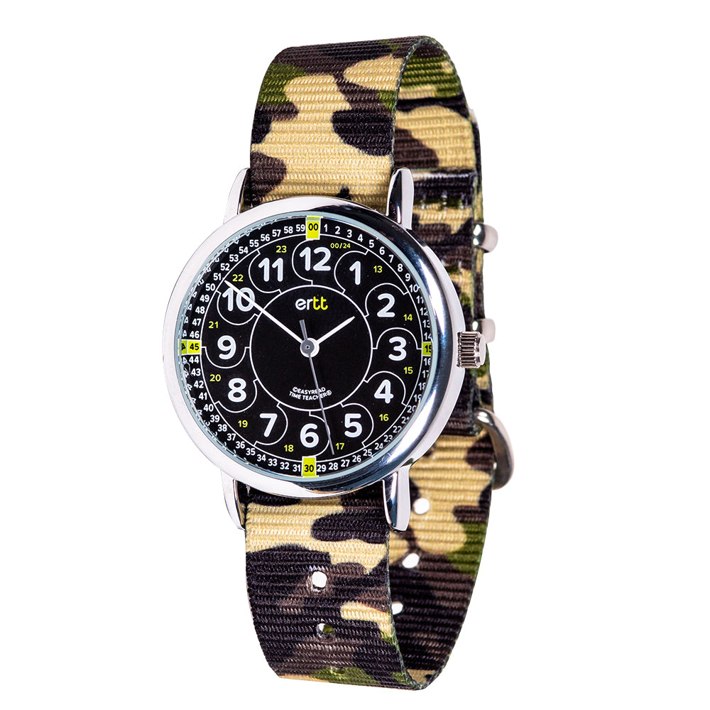 Cactus Green Camo 24Hr Washable Strap Splash Resistant Time Teacher Watch