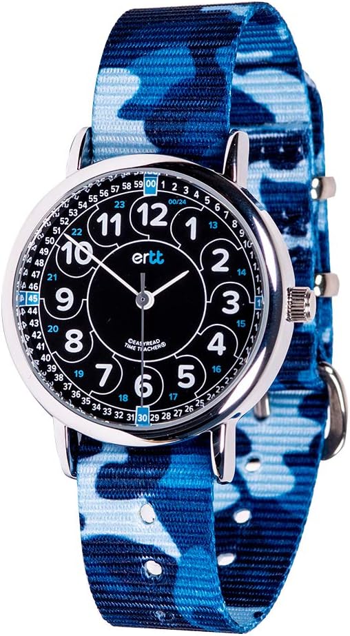 Cactus Blue Camo Washable Strap 24Hr Splash Resistant Time Teacher Watch