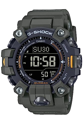 G Shock Dig Duplex Mudman Solar Blk Bezel Camo Green Rezin Band