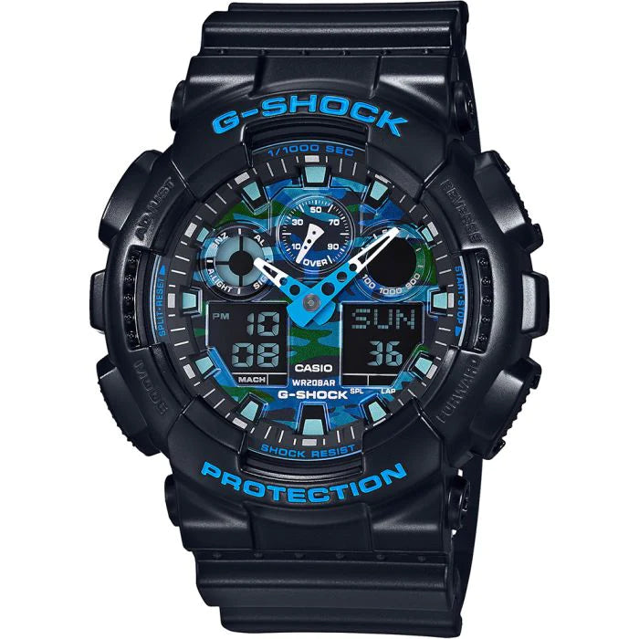 G-Shock Cool Blue Series 200M Blue Dial Blk Resin Band