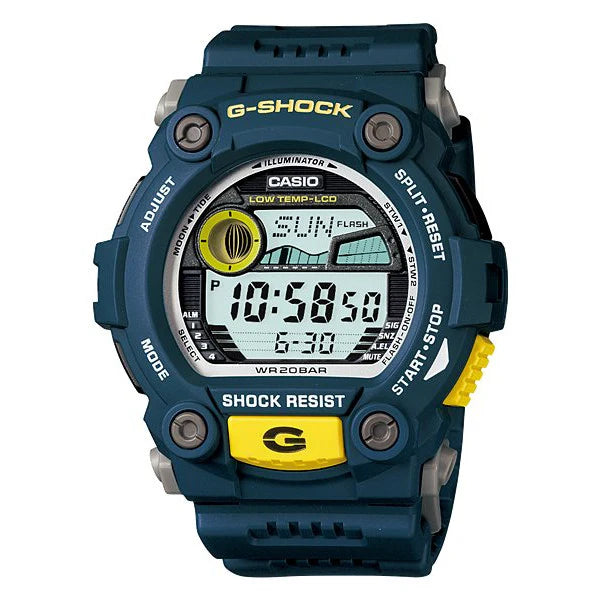 Casio G/Shock Digital Tide/Moon,Alarm 200Mwr.W/Time Navy Resin Band