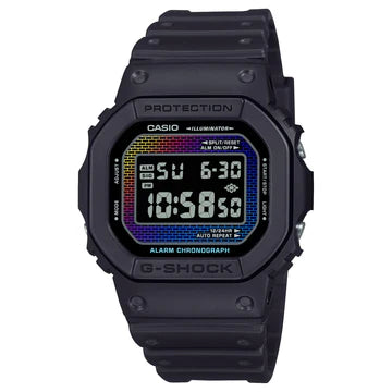 G/Shock Dig Rainbow Brick S/Watch Alarm 200Mwr Black Case & Resin Band