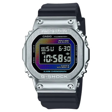 G/Shock Dig Rainbow Brick S/Watch Alarm 200Mwr Metal Case Black Resin Band