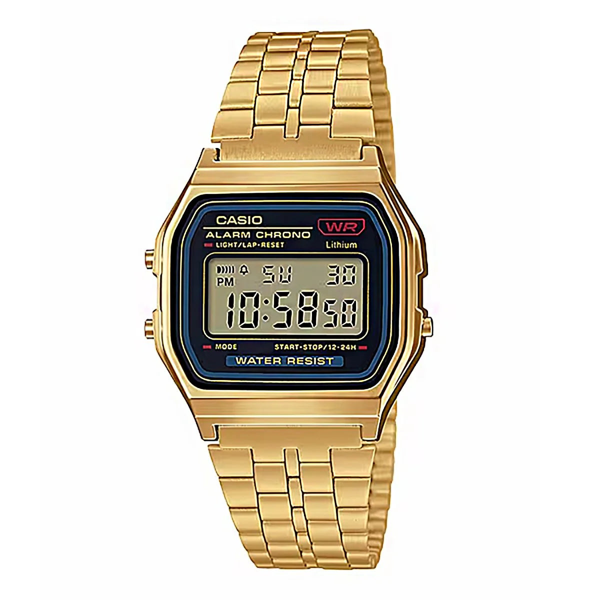 Casio Gents Digital, Gold Face, Gold Tone Band,Water Resistance