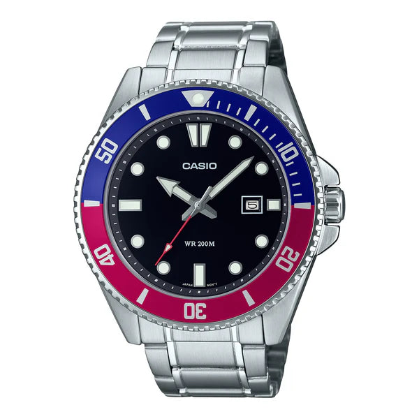 Casio Ana Diver Look,Black/Red Bezel
