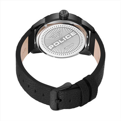 Police Neist Blue/Orange Dial Black Leather Strap 45Mm